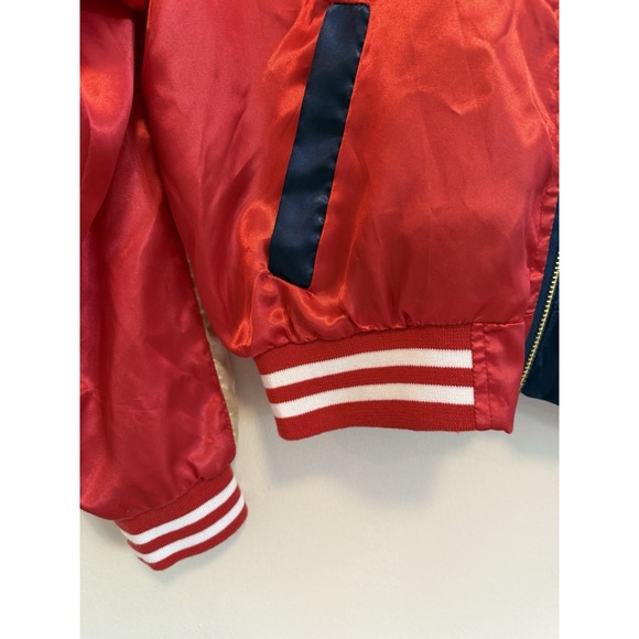 Suicide Squad Jacket Womens Small Red Blue Harley Quinn Joker Satin Bomber Coat - Picture 3 of 8